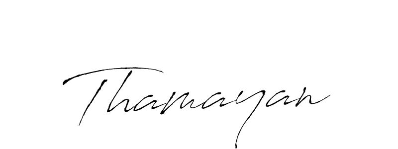 Design your own signature with our free online signature maker. With this signature software, you can create a handwritten (Antro_Vectra) signature for name Thamayan. Thamayan signature style 6 images and pictures png