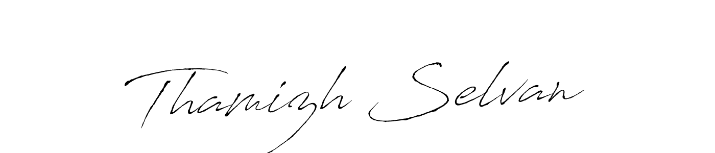 The best way (Antro_Vectra) to make a short signature is to pick only two or three words in your name. The name Thamizh Selvan include a total of six letters. For converting this name. Thamizh Selvan signature style 6 images and pictures png