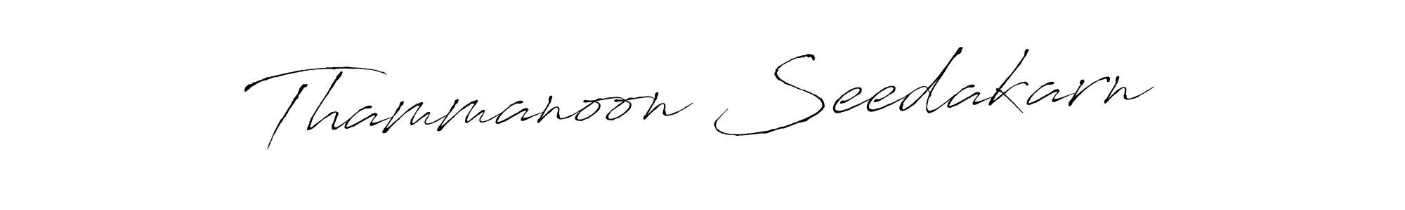 How to make Thammanoon Seedakarn name signature. Use Antro_Vectra style for creating short signs online. This is the latest handwritten sign. Thammanoon Seedakarn signature style 6 images and pictures png