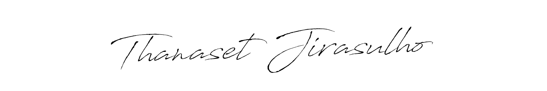 Design your own signature with our free online signature maker. With this signature software, you can create a handwritten (Antro_Vectra) signature for name Thanaset Jirasulho. Thanaset Jirasulho signature style 6 images and pictures png