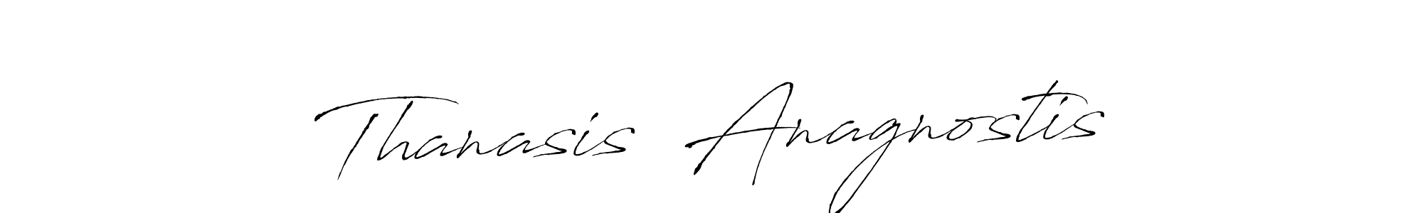 The best way (Antro_Vectra) to make a short signature is to pick only two or three words in your name. The name Thanasis  Anagnostis include a total of six letters. For converting this name. Thanasis  Anagnostis signature style 6 images and pictures png