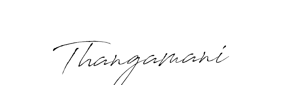 Use a signature maker to create a handwritten signature online. With this signature software, you can design (Antro_Vectra) your own signature for name Thangamani. Thangamani signature style 6 images and pictures png