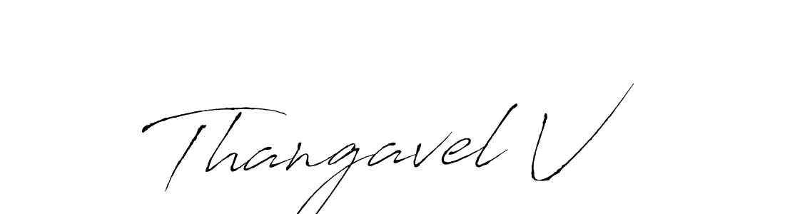 if you are searching for the best signature style for your name Thangavel V. so please give up your signature search. here we have designed multiple signature styles  using Antro_Vectra. Thangavel V signature style 6 images and pictures png