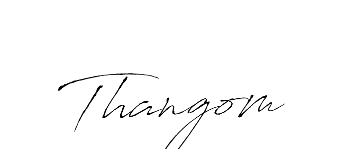 Use a signature maker to create a handwritten signature online. With this signature software, you can design (Antro_Vectra) your own signature for name Thangom. Thangom signature style 6 images and pictures png