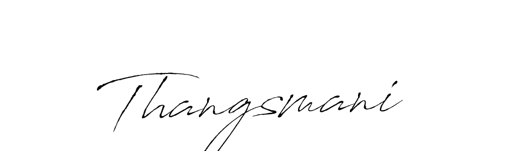 You should practise on your own different ways (Antro_Vectra) to write your name (Thangsmani) in signature. don't let someone else do it for you. Thangsmani signature style 6 images and pictures png