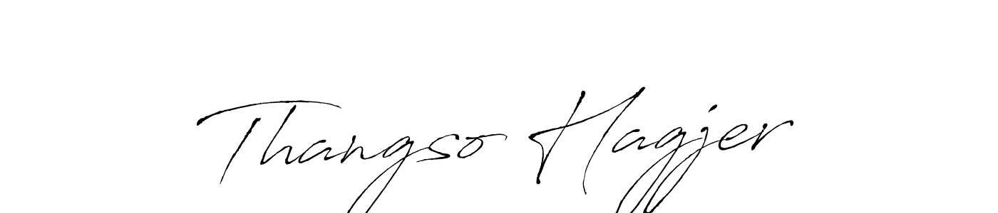 How to make Thangso Hagjer name signature. Use Antro_Vectra style for creating short signs online. This is the latest handwritten sign. Thangso Hagjer signature style 6 images and pictures png