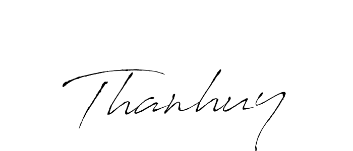 How to make Thanhuy signature? Antro_Vectra is a professional autograph style. Create handwritten signature for Thanhuy name. Thanhuy signature style 6 images and pictures png