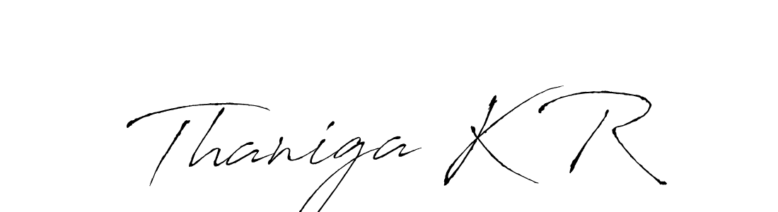 Antro_Vectra is a professional signature style that is perfect for those who want to add a touch of class to their signature. It is also a great choice for those who want to make their signature more unique. Get Thaniga K R name to fancy signature for free. Thaniga K R signature style 6 images and pictures png