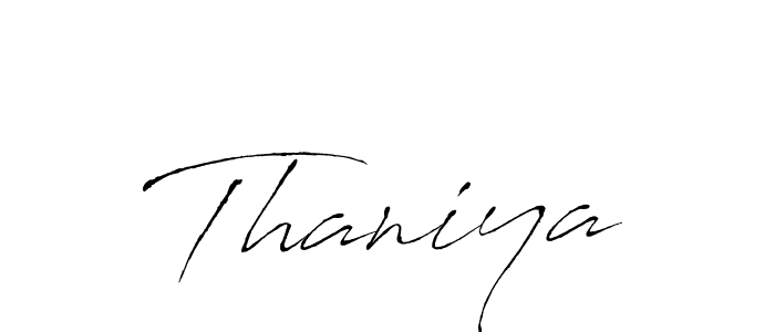 Create a beautiful signature design for name Thaniya. With this signature (Antro_Vectra) fonts, you can make a handwritten signature for free. Thaniya signature style 6 images and pictures png