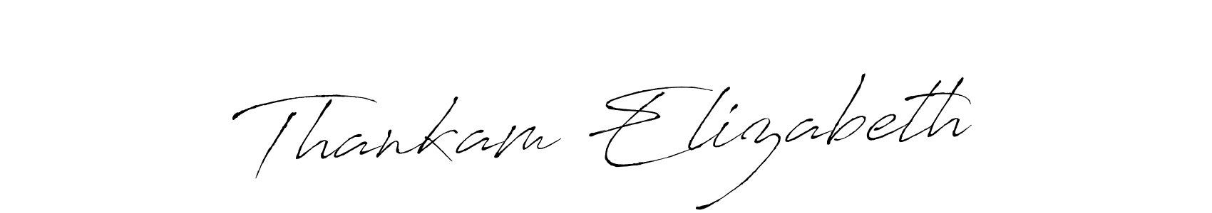 The best way (Antro_Vectra) to make a short signature is to pick only two or three words in your name. The name Thankam Elizabeth include a total of six letters. For converting this name. Thankam Elizabeth signature style 6 images and pictures png