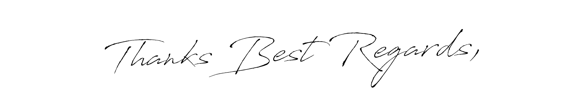Design your own signature with our free online signature maker. With this signature software, you can create a handwritten (Antro_Vectra) signature for name Thanks Best Regards,. Thanks Best Regards, signature style 6 images and pictures png