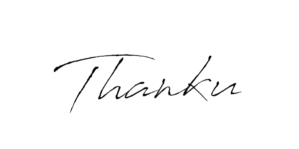 How to make Thanku signature? Antro_Vectra is a professional autograph style. Create handwritten signature for Thanku name. Thanku signature style 6 images and pictures png