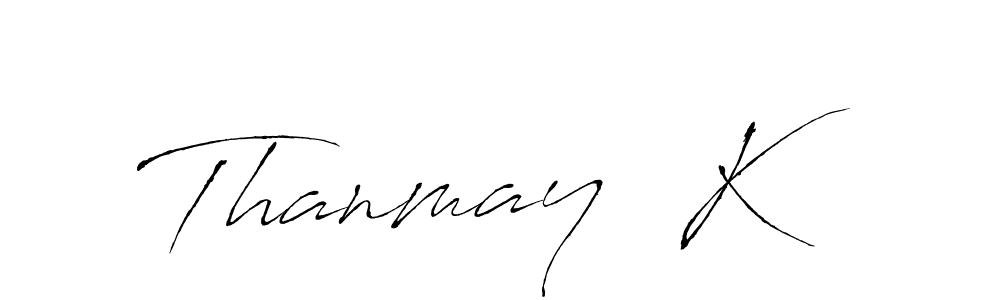 Similarly Antro_Vectra is the best handwritten signature design. Signature creator online .You can use it as an online autograph creator for name Thanmay  K. Thanmay  K signature style 6 images and pictures png