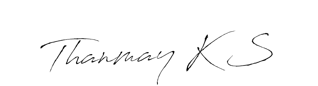 Similarly Antro_Vectra is the best handwritten signature design. Signature creator online .You can use it as an online autograph creator for name Thanmay K S. Thanmay K S signature style 6 images and pictures png