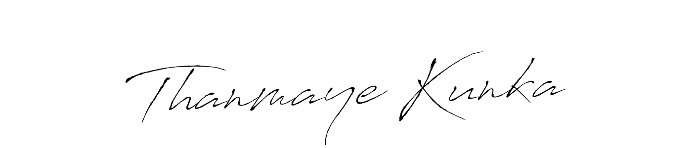 Also You can easily find your signature by using the search form. We will create Thanmaye Kunka name handwritten signature images for you free of cost using Antro_Vectra sign style. Thanmaye Kunka signature style 6 images and pictures png