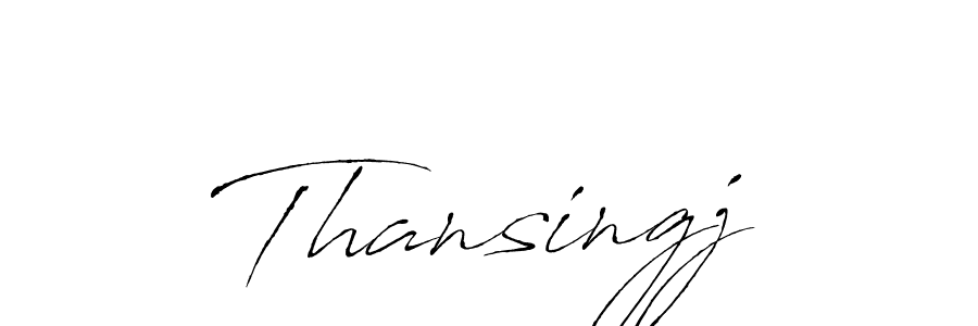 You should practise on your own different ways (Antro_Vectra) to write your name (Thansingj) in signature. don't let someone else do it for you. Thansingj signature style 6 images and pictures png