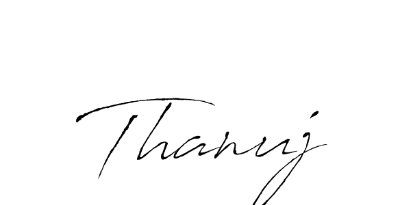 How to make Thanuj signature? Antro_Vectra is a professional autograph style. Create handwritten signature for Thanuj name. Thanuj signature style 6 images and pictures png