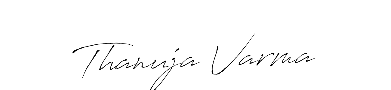 How to make Thanuja Varma signature? Antro_Vectra is a professional autograph style. Create handwritten signature for Thanuja Varma name. Thanuja Varma signature style 6 images and pictures png