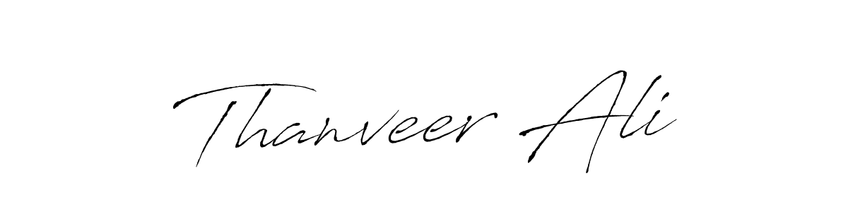 Make a beautiful signature design for name Thanveer Ali. With this signature (Antro_Vectra) style, you can create a handwritten signature for free. Thanveer Ali signature style 6 images and pictures png