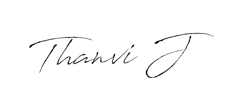 Make a beautiful signature design for name Thanvi J. With this signature (Antro_Vectra) style, you can create a handwritten signature for free. Thanvi J signature style 6 images and pictures png