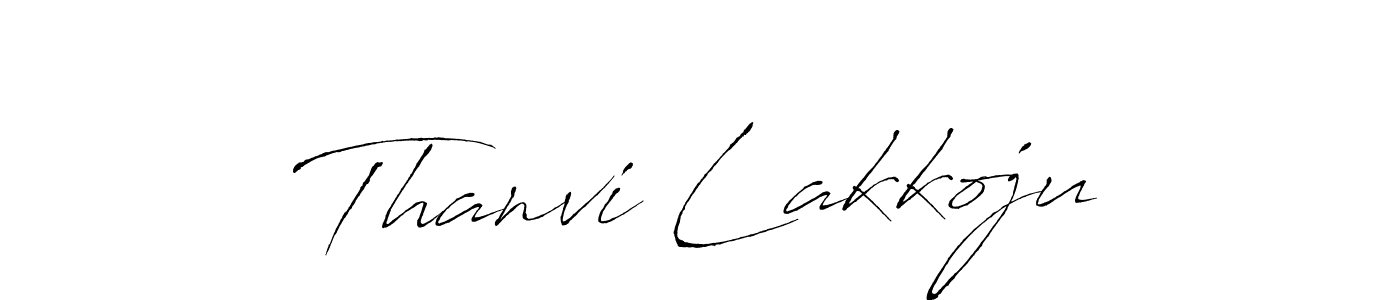 Create a beautiful signature design for name Thanvi Lakkoju. With this signature (Antro_Vectra) fonts, you can make a handwritten signature for free. Thanvi Lakkoju signature style 6 images and pictures png