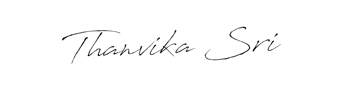 This is the best signature style for the Thanvika Sri name. Also you like these signature font (Antro_Vectra). Mix name signature. Thanvika Sri signature style 6 images and pictures png
