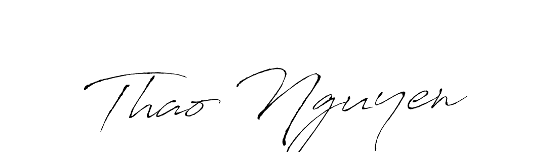 Make a beautiful signature design for name Thao Nguyen. With this signature (Antro_Vectra) style, you can create a handwritten signature for free. Thao Nguyen signature style 6 images and pictures png