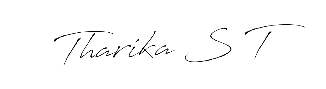The best way (Antro_Vectra) to make a short signature is to pick only two or three words in your name. The name Tharika S T include a total of six letters. For converting this name. Tharika S T signature style 6 images and pictures png