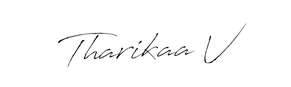 How to make Tharikaa V signature? Antro_Vectra is a professional autograph style. Create handwritten signature for Tharikaa V name. Tharikaa V signature style 6 images and pictures png