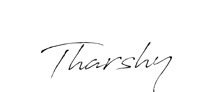 Use a signature maker to create a handwritten signature online. With this signature software, you can design (Antro_Vectra) your own signature for name Tharshy. Tharshy signature style 6 images and pictures png