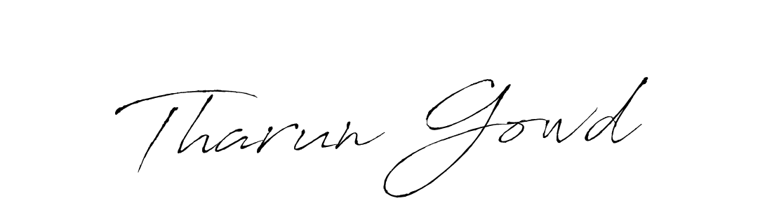 How to make Tharun Gowd signature? Antro_Vectra is a professional autograph style. Create handwritten signature for Tharun Gowd name. Tharun Gowd signature style 6 images and pictures png