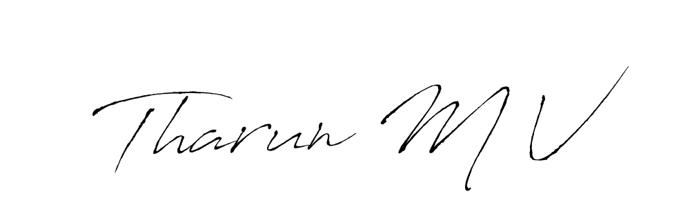 How to make Tharun M V signature? Antro_Vectra is a professional autograph style. Create handwritten signature for Tharun M V name. Tharun M V signature style 6 images and pictures png