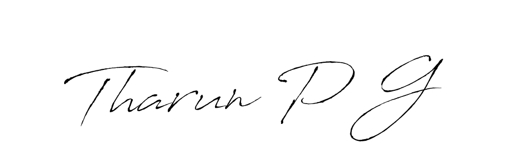 How to make Tharun P G name signature. Use Antro_Vectra style for creating short signs online. This is the latest handwritten sign. Tharun P G signature style 6 images and pictures png