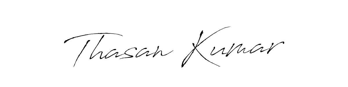 The best way (Antro_Vectra) to make a short signature is to pick only two or three words in your name. The name Thasan Kumar include a total of six letters. For converting this name. Thasan Kumar signature style 6 images and pictures png