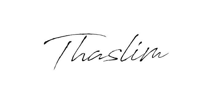Make a beautiful signature design for name Thaslim. With this signature (Antro_Vectra) style, you can create a handwritten signature for free. Thaslim signature style 6 images and pictures png