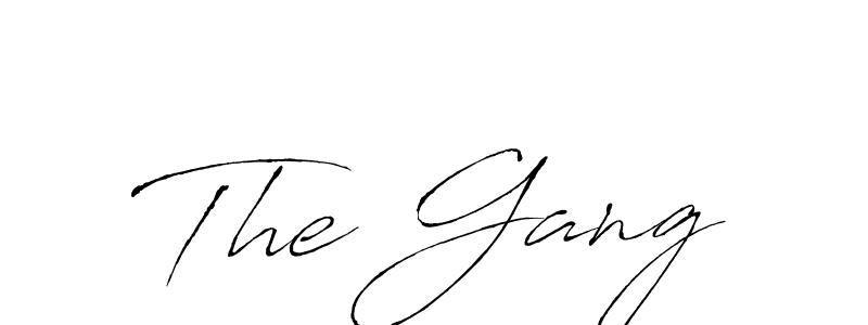 How to make The Gang signature? Antro_Vectra is a professional autograph style. Create handwritten signature for The Gang name. The Gang signature style 6 images and pictures png