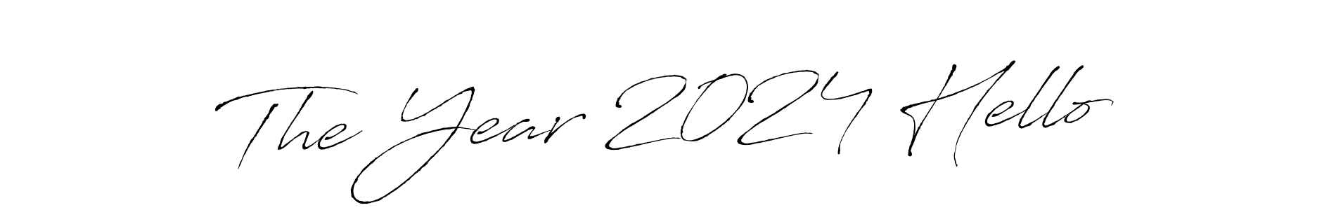 How to Draw The Year 2024 Hello signature style? Antro_Vectra is a latest design signature styles for name The Year 2024 Hello. The Year 2024 Hello signature style 6 images and pictures png