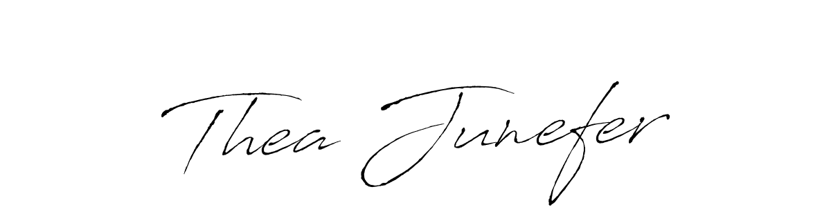 Create a beautiful signature design for name Thea Junefer. With this signature (Antro_Vectra) fonts, you can make a handwritten signature for free. Thea Junefer signature style 6 images and pictures png