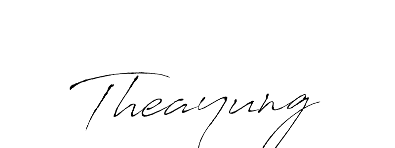 Create a beautiful signature design for name Theayung. With this signature (Antro_Vectra) fonts, you can make a handwritten signature for free. Theayung signature style 6 images and pictures png