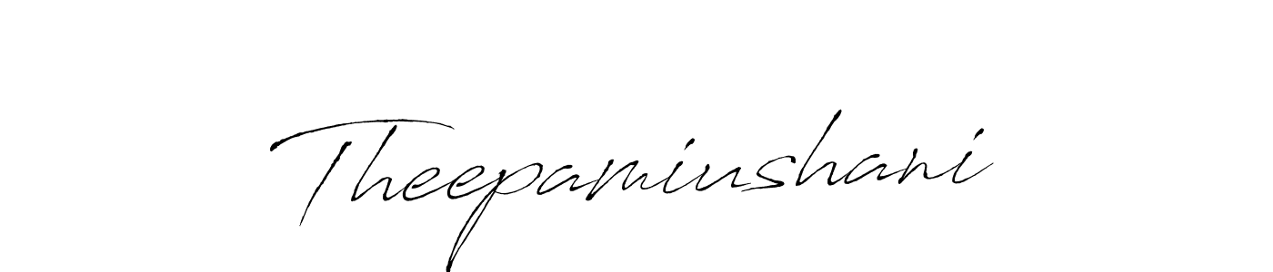 How to make Theepamiushani name signature. Use Antro_Vectra style for creating short signs online. This is the latest handwritten sign. Theepamiushani signature style 6 images and pictures png