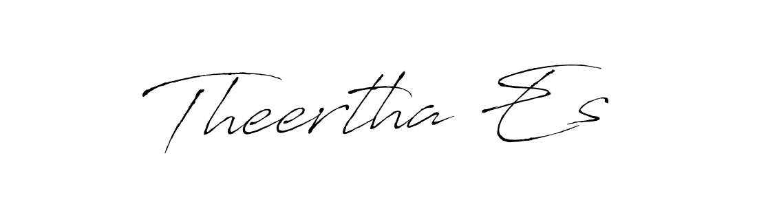The best way (Antro_Vectra) to make a short signature is to pick only two or three words in your name. The name Theertha Es include a total of six letters. For converting this name. Theertha Es signature style 6 images and pictures png