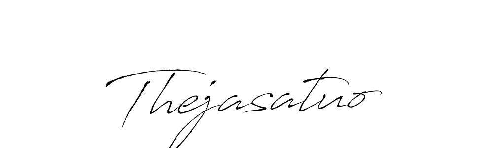 Make a beautiful signature design for name Thejasatuo. With this signature (Antro_Vectra) style, you can create a handwritten signature for free. Thejasatuo signature style 6 images and pictures png