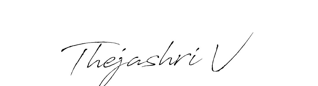 Make a beautiful signature design for name Thejashri V. With this signature (Antro_Vectra) style, you can create a handwritten signature for free. Thejashri V signature style 6 images and pictures png