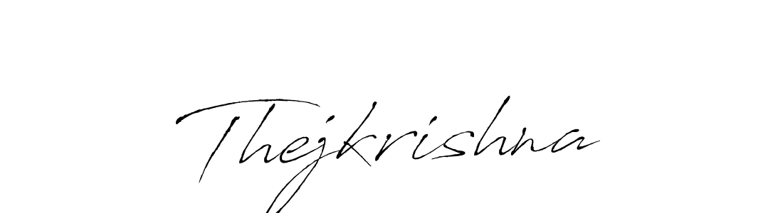Make a beautiful signature design for name Thejkrishna. With this signature (Antro_Vectra) style, you can create a handwritten signature for free. Thejkrishna signature style 6 images and pictures png