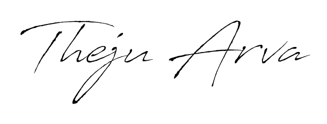 You should practise on your own different ways (Antro_Vectra) to write your name (Theju Arva) in signature. Don't let someone else do it for you. Theju Arva signature style 6 images and pictures png