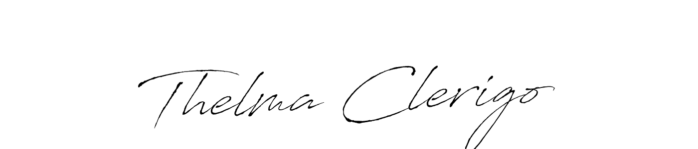 Create a beautiful signature design for name Thelma Clerigo. With this signature (Antro_Vectra) fonts, you can make a handwritten signature for free. Thelma Clerigo signature style 6 images and pictures png