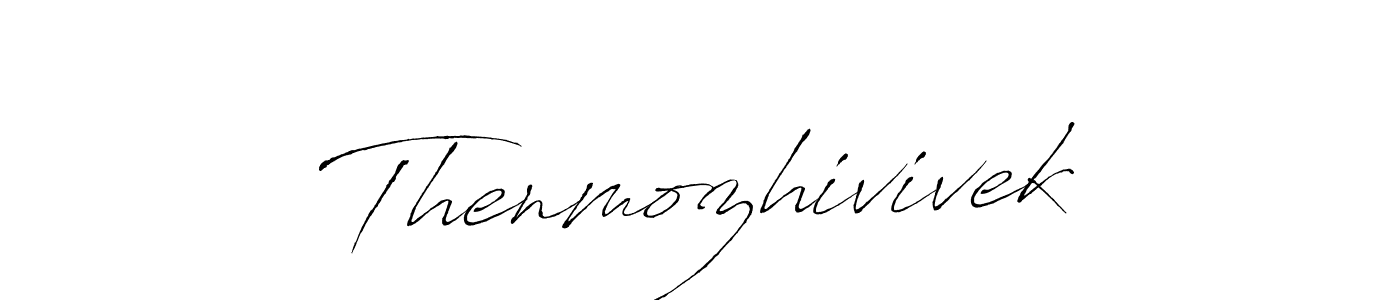 Antro_Vectra is a professional signature style that is perfect for those who want to add a touch of class to their signature. It is also a great choice for those who want to make their signature more unique. Get Thenmozhivivek name to fancy signature for free. Thenmozhivivek signature style 6 images and pictures png
