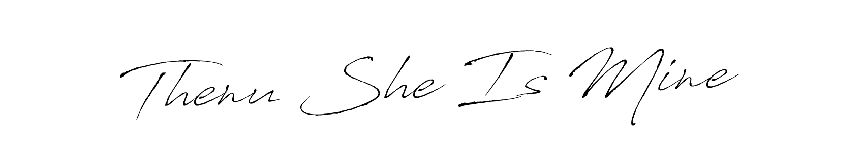 How to make Thenu She Is Mine name signature. Use Antro_Vectra style for creating short signs online. This is the latest handwritten sign. Thenu She Is Mine signature style 6 images and pictures png