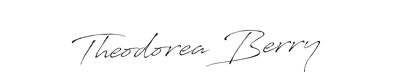 Make a beautiful signature design for name Theodorea Berry. With this signature (Antro_Vectra) style, you can create a handwritten signature for free. Theodorea Berry signature style 6 images and pictures png
