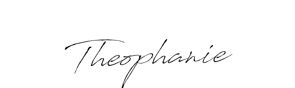 Theophanie stylish signature style. Best Handwritten Sign (Antro_Vectra) for my name. Handwritten Signature Collection Ideas for my name Theophanie. Theophanie signature style 6 images and pictures png